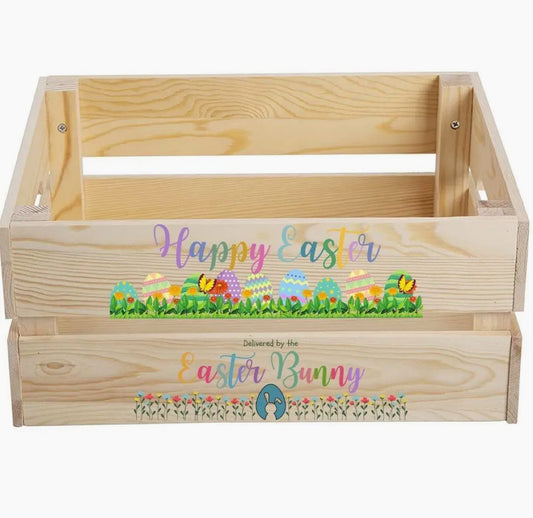 Easter Bunny Wooden Crate