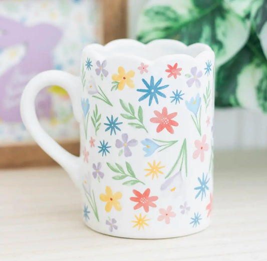 Floral Scalloped Mug