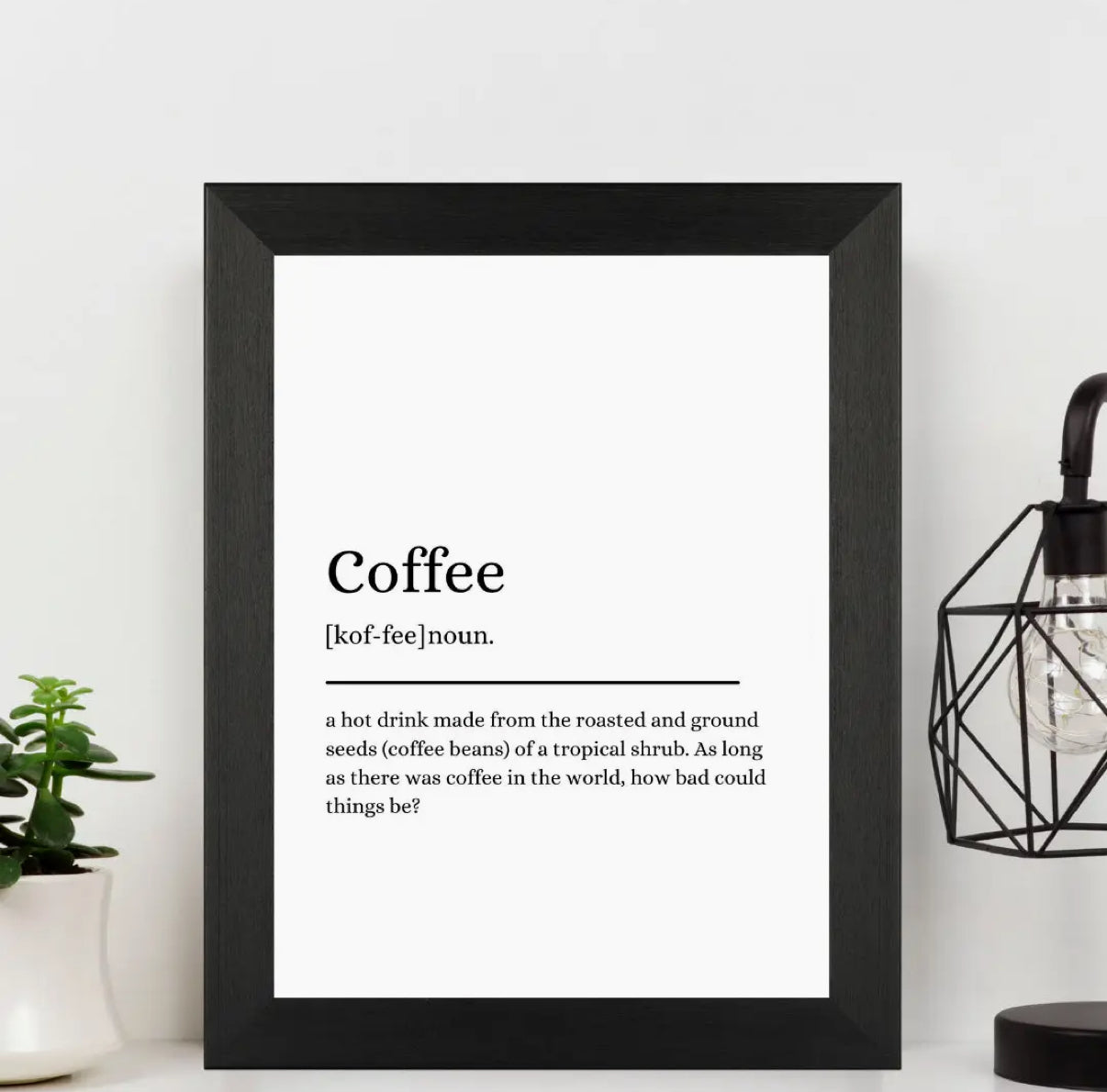 A4 Black Framed Definition Quote Wall Art