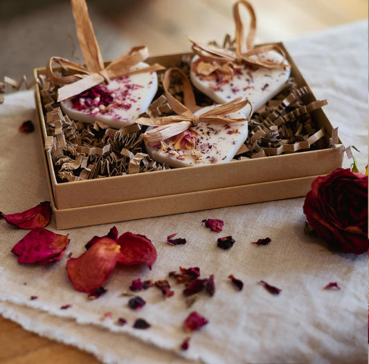 Heart Scented Decoration - Rose & Lemon Leaf Set