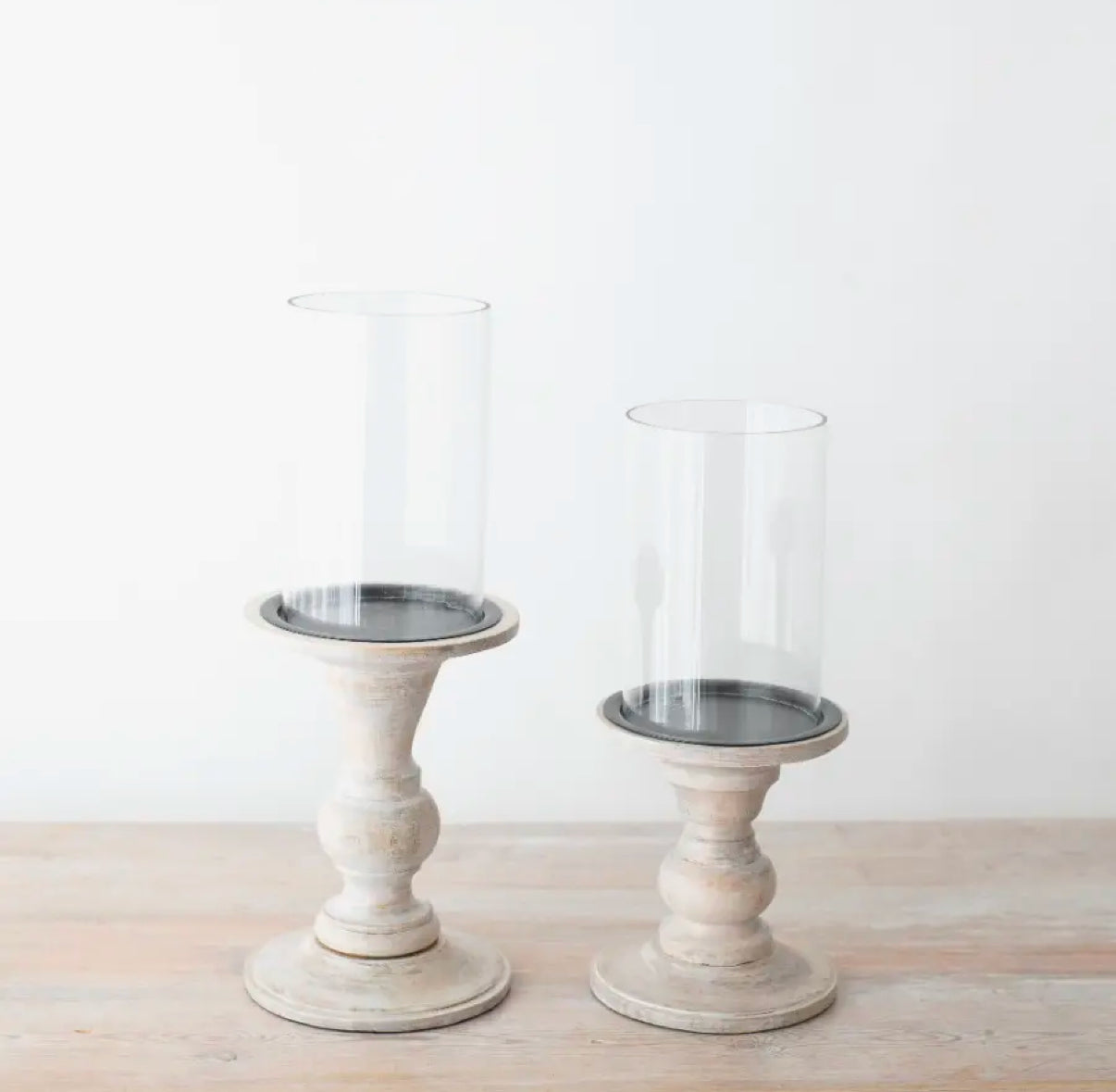 Wooden Pillar Candle Holder