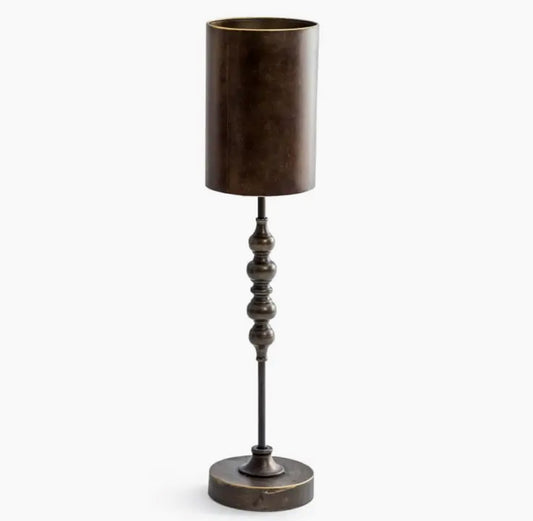 Industrial Metal Franklin Table Lamp w/ Tall Cylinder Shade