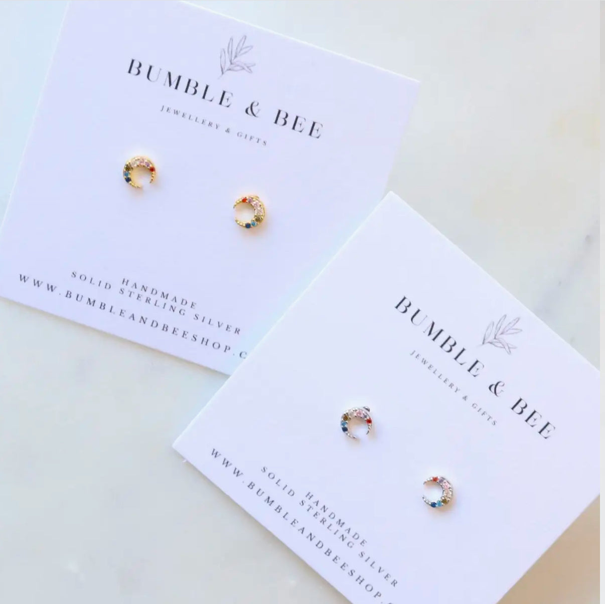 Sparkle Moon Studs