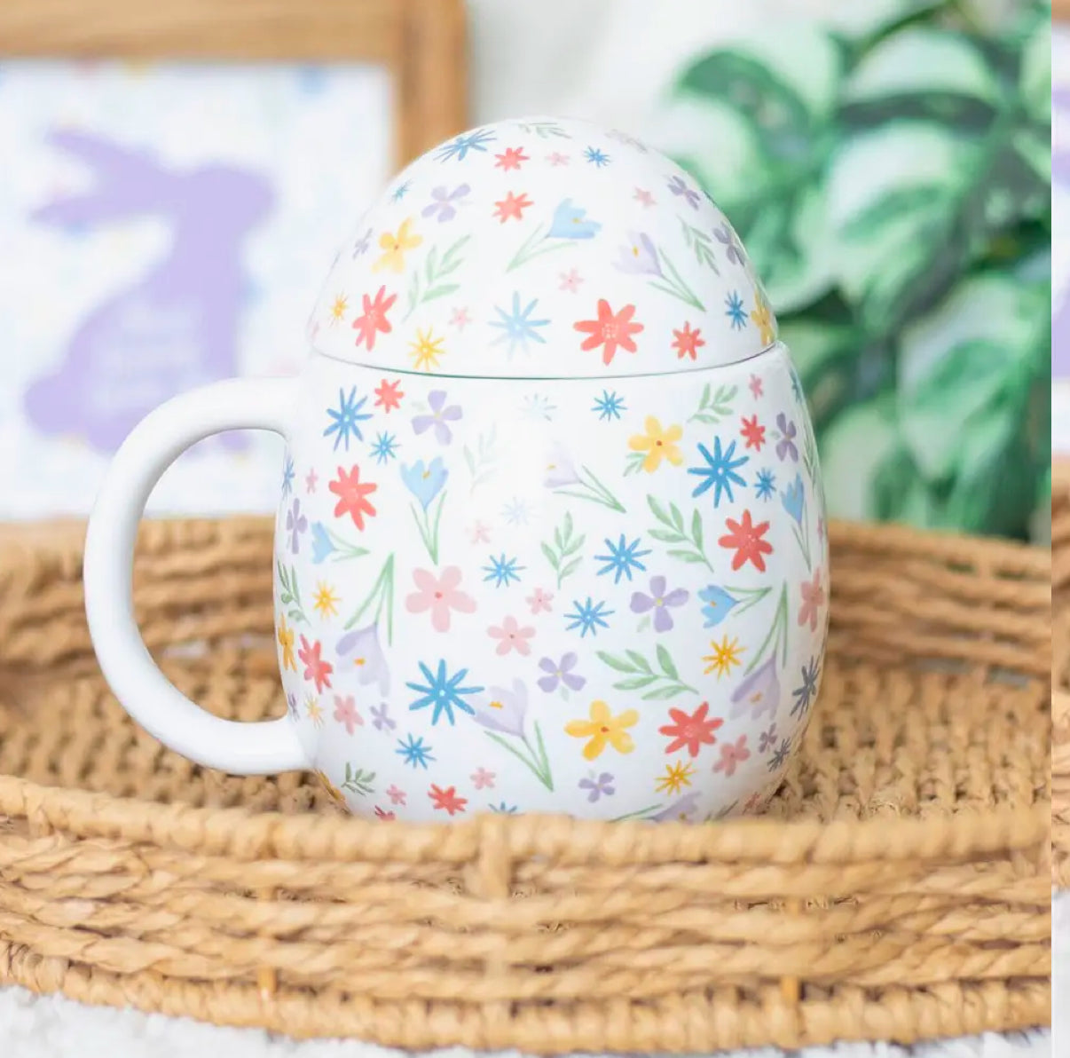 Spring Floral Print Egg Shaped Mug