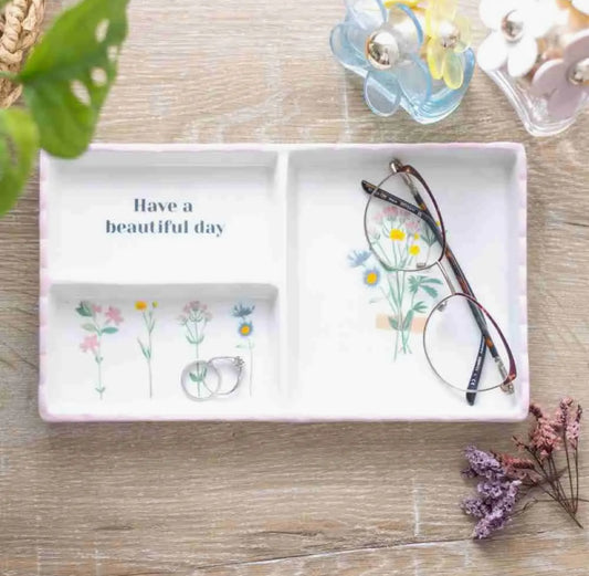 Have A Beautiful Day Floral Mother's Day Trinket Tray