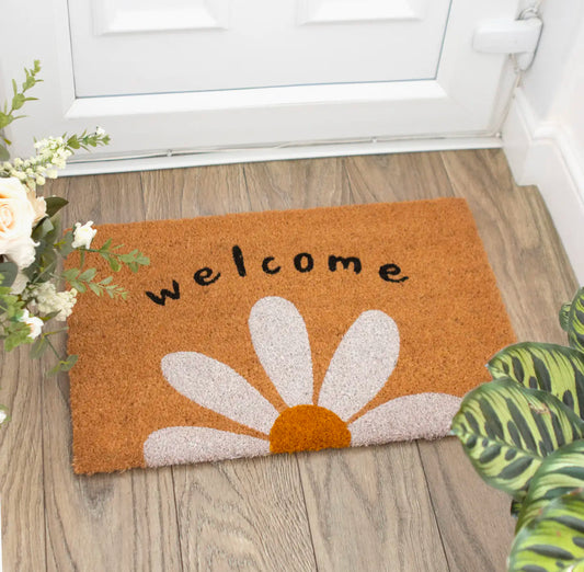 Natural Welcome Daisy Mat