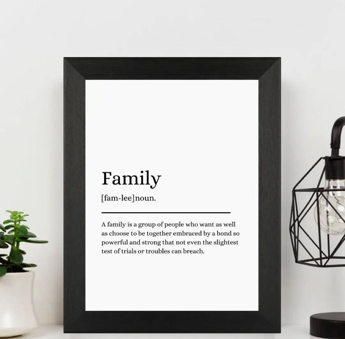 A4 Black Framed Definition Quote Wall Art